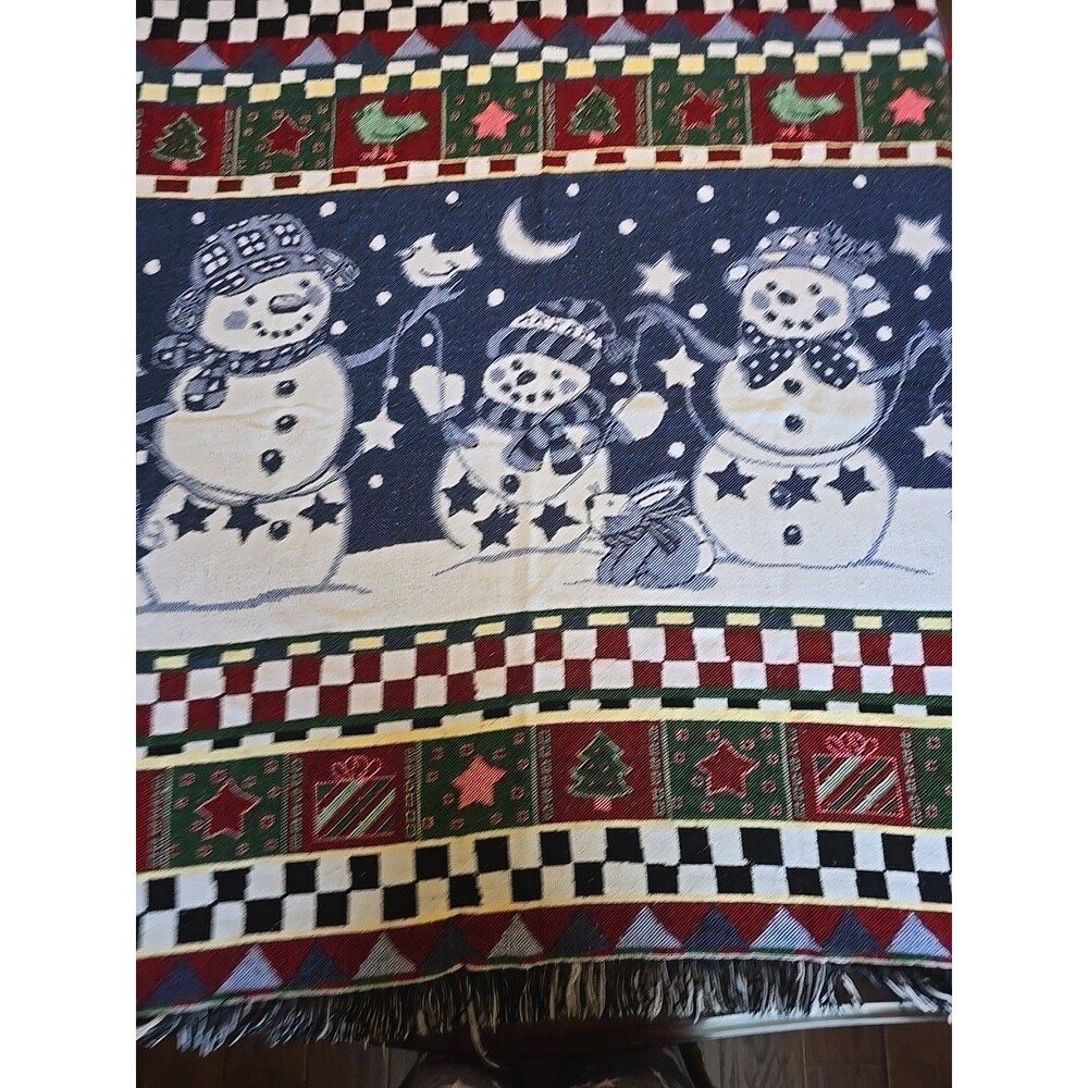 Unbranded SNOWMAN Throw Blanket Holiday Christmas Approx 48X55